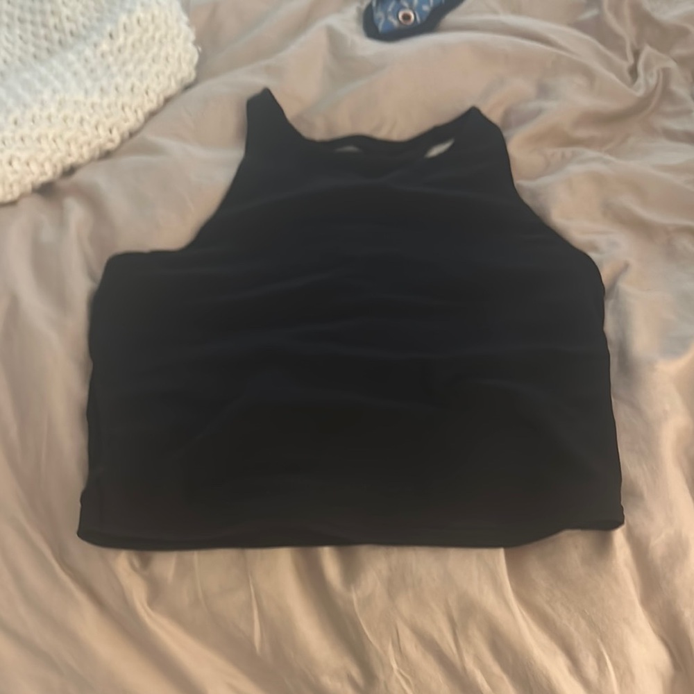 ALO Yoga Gray Fitted Crop Tank Top